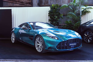Luxury sports cars on display