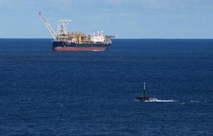 HMAS Dechaineux conducts a security patrol in North West Australian waters, in the vicinity of important oil and gas infrastructure.