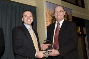 2010 AIDN Young Achiever Tom Green (left) with the DMO’s Head of Industry Division, Mark Reynolds.