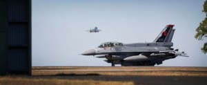 Republic of Singapore Air Force F-16D aircraft prepare to depart RAAF Base Darwin during Exercise Pitch Black 2016. Credit: Defence