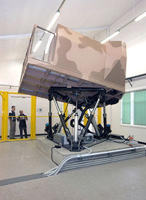 The Land Motion Platform simulates the movement of military vehicles