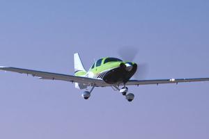 Cessna's new TTx high-speed composite single on its first production flight. (Cessna)