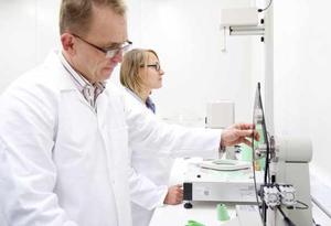 Early materials testing on Cadia's Biohybrid kitchen waste bags at the company's Global Applications Development Centre in Melbourne.