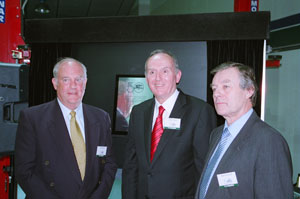 AARN manager Geoff Bedford, Stylemaster Panels managing director Philip Stewart and VACC executive director David Purchase, at the Stylemaster Panels 50th anniversary celebrations.