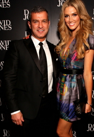 David Jones: David Jones CEO Paul Zahra and Delta Goodrem.