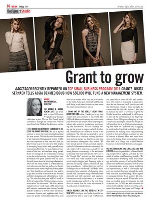 RAGTRADER MAGAZINE: Grant to grow.