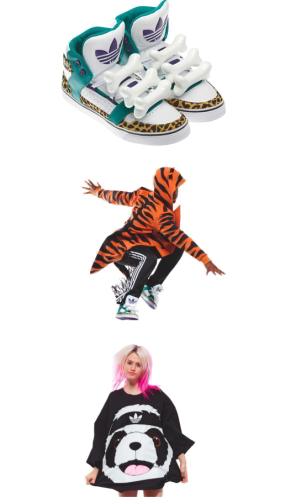 Adidas Originals: Jeremy Scott collaboration.