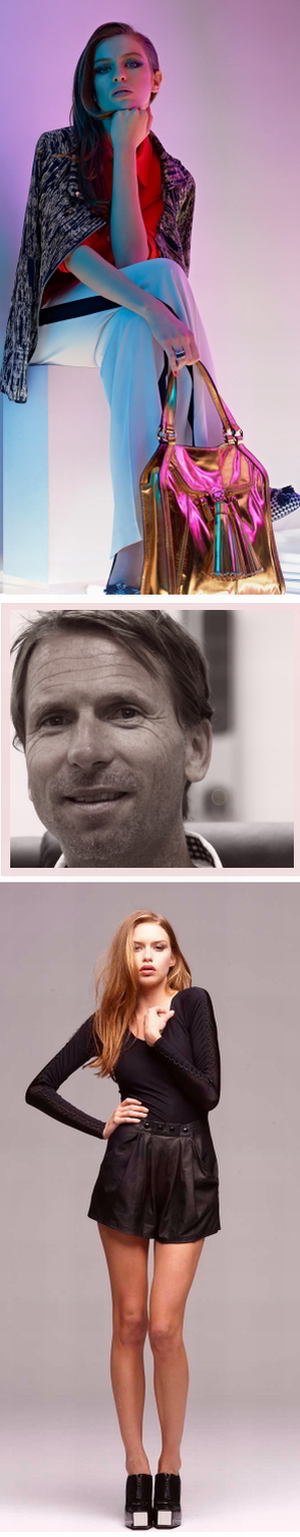 E-BOOM: Karen Millen (top) and Alice McCall (bottom) clients of David Tyc (centre) and Island Pacific.