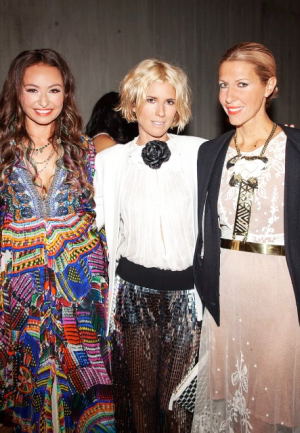 LIGHTS UP: Camilla Franks with the founders of Sass & Bide.