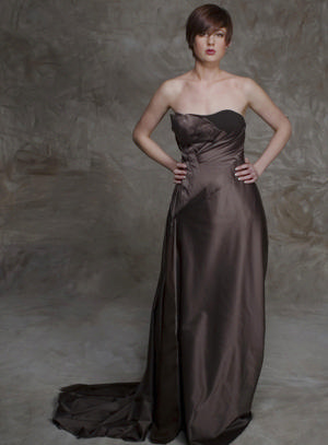 Bronze to gold: McLennan's Spotlight-winning evening gown.