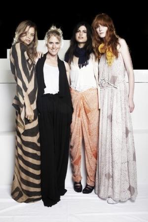 CELEBRATION TIME: Willow founder Kit Willow-Podgornik (centre) flanked by models.