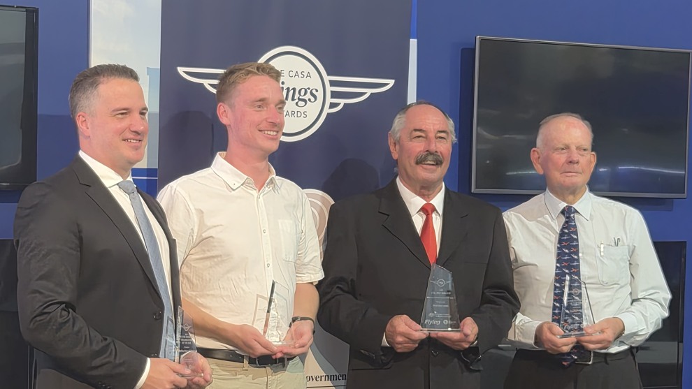 Kristian Constantindes, Ben Byrnes, Phil Unicomb and Dave Prossor with their awards
