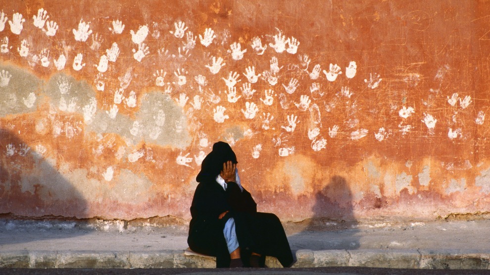 Bruno Barbey, Magnum Photos. Hands, a symbol of good luck, on a wall in Essaouira, Morocco. 1985. This image was on the cover of the National Geographic centenary issue in July 1988, as well as on the cover of Maroc (2003), which included text by Jemia and J-M.G. Le Clézio.

“Leaving their mark in every land they conquered, Muslim Arabs surged out of the Middle East into North Africa in the seventh century A.D., crossing the Strait of Gibraltar into the Iberian Peninsula. Known as Moors, they ruled in Spain for almost 800 years–until 1492, when they were ousted by Their Catholic Majesties Ferdinand and Isabella. The Moors left behind a cultural legacy still evident in both Spain and Morocco, where palm prints decorate a wall in the harbor town of Essaouira.”

–Thomas J. Abercrombie, “When the Moors Ruled Spain,” National Geographic (July 1988)