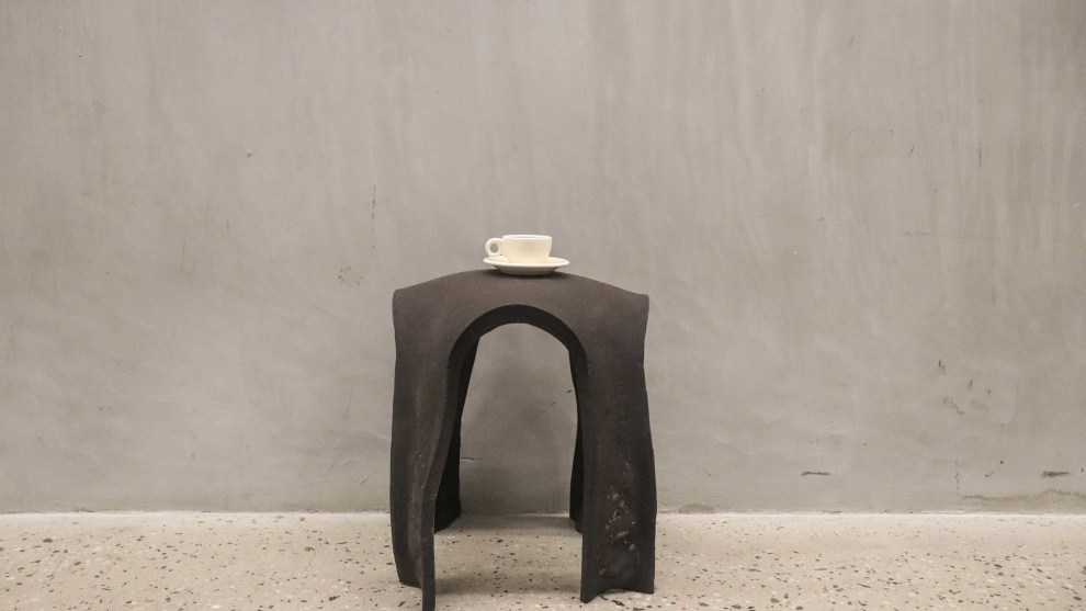 Kristen Wang - Re.Bean Coffee Stool. The Banyule Design for a Circular Economy Award, supported by Banyule City Council. Photo courtesy of the designer.