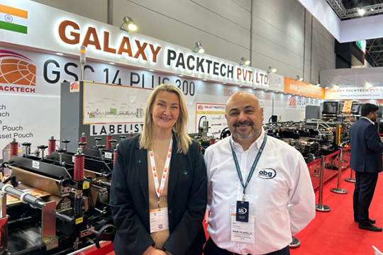 K Show success: Vicky Roberts, global business development sales lead – ABG FlexPack, and Marc Planella, product manager ABG