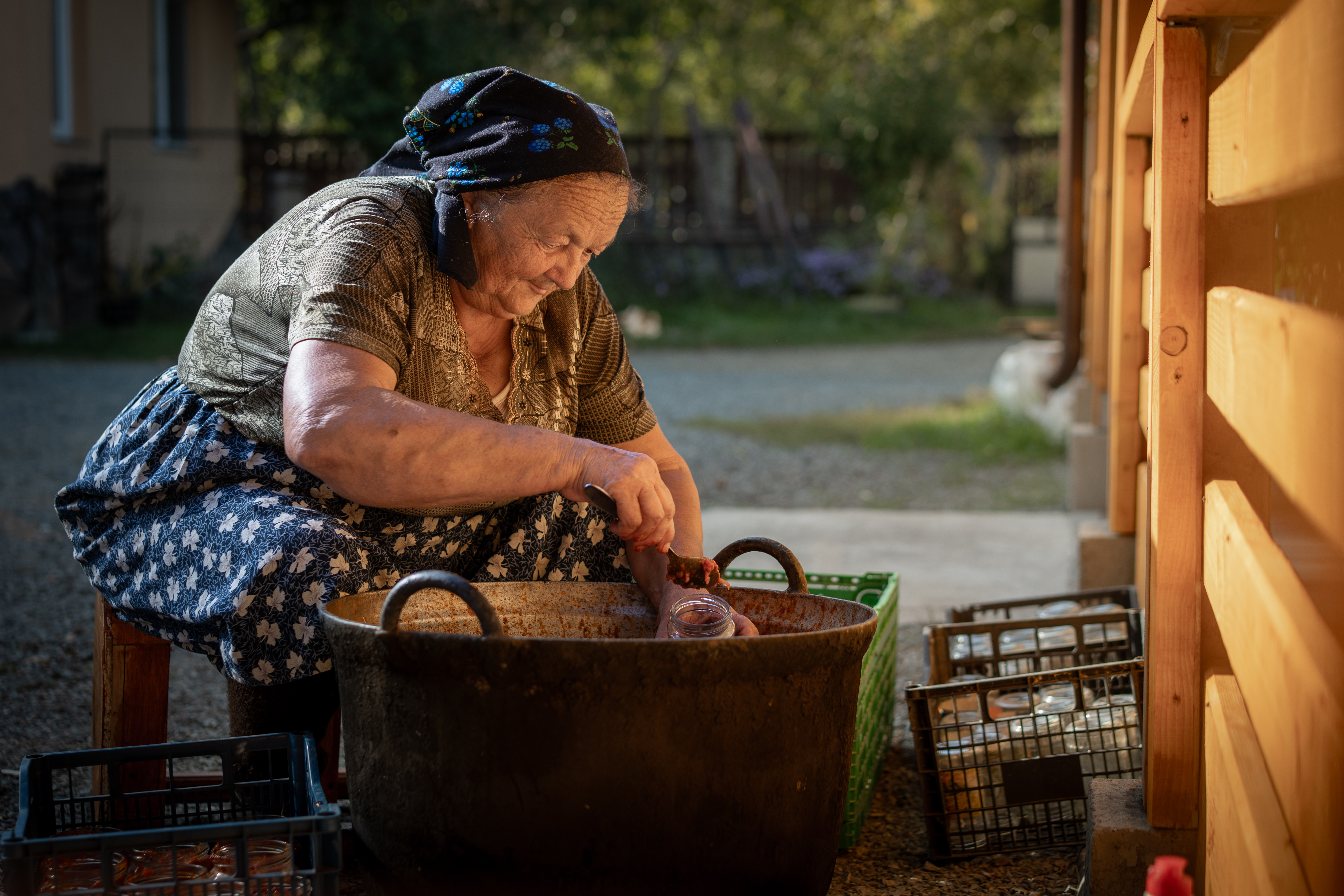 This photograph was taken in the small villages of Maramures, Romania, after an invitation to try some homemade palinca turned into an afternoon of laughter, culminating in a taste of fresh zacusca made from roasted capsicum, eggplant, and tomatoes. Sony A7C II, Sony Zeiss 55mm f/1.8. 1/320s @ f/2.8, ISO 100.