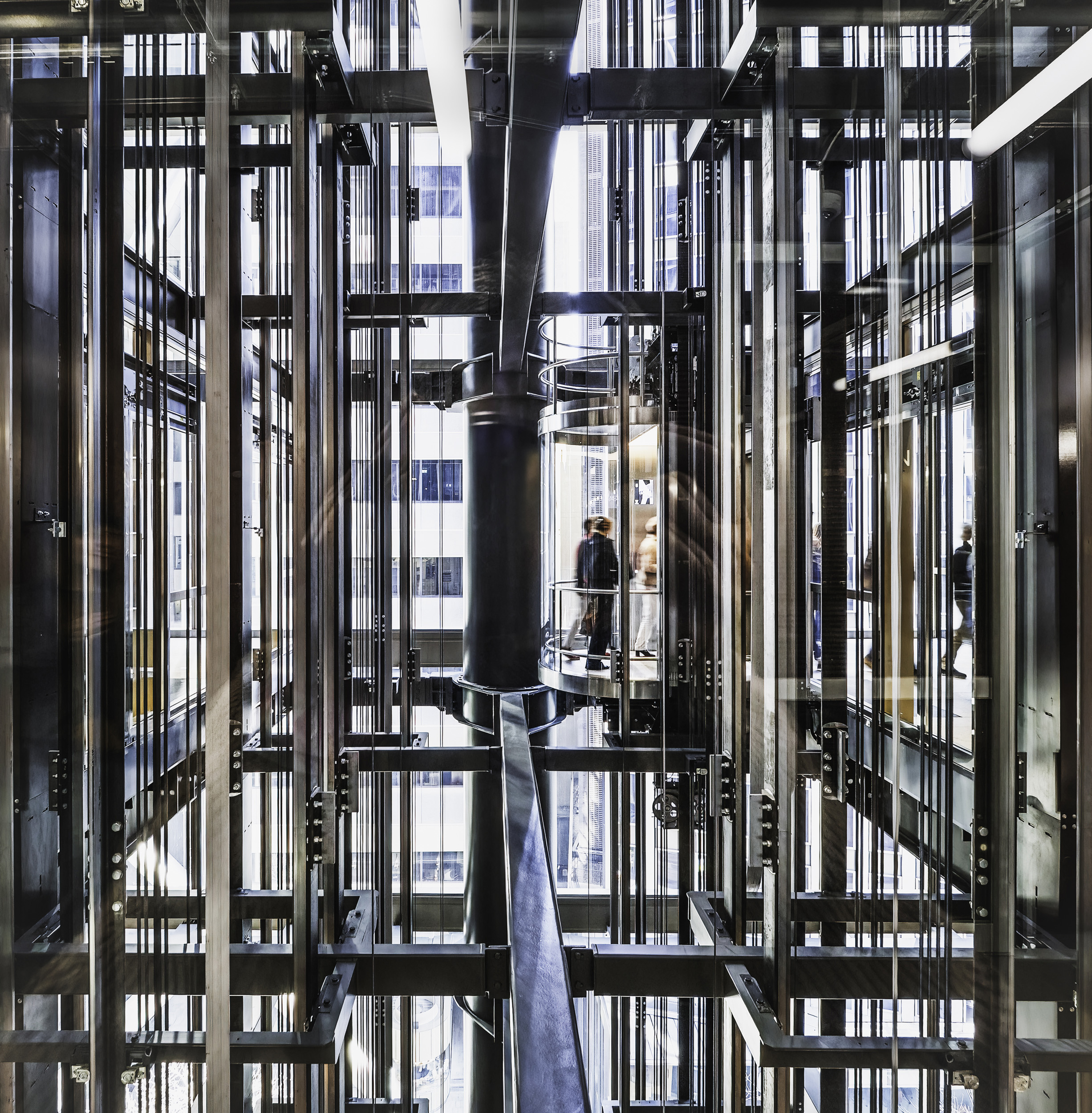 Single shot Category, Runner-up, Kathy Wallace, Going up. Going Up was captured during a Museums of History NSW tour of the new 1 Elizabeth building in Sydney. “On the tour, the lift system was highlighted for its design, bringing more light into the centre of the building,