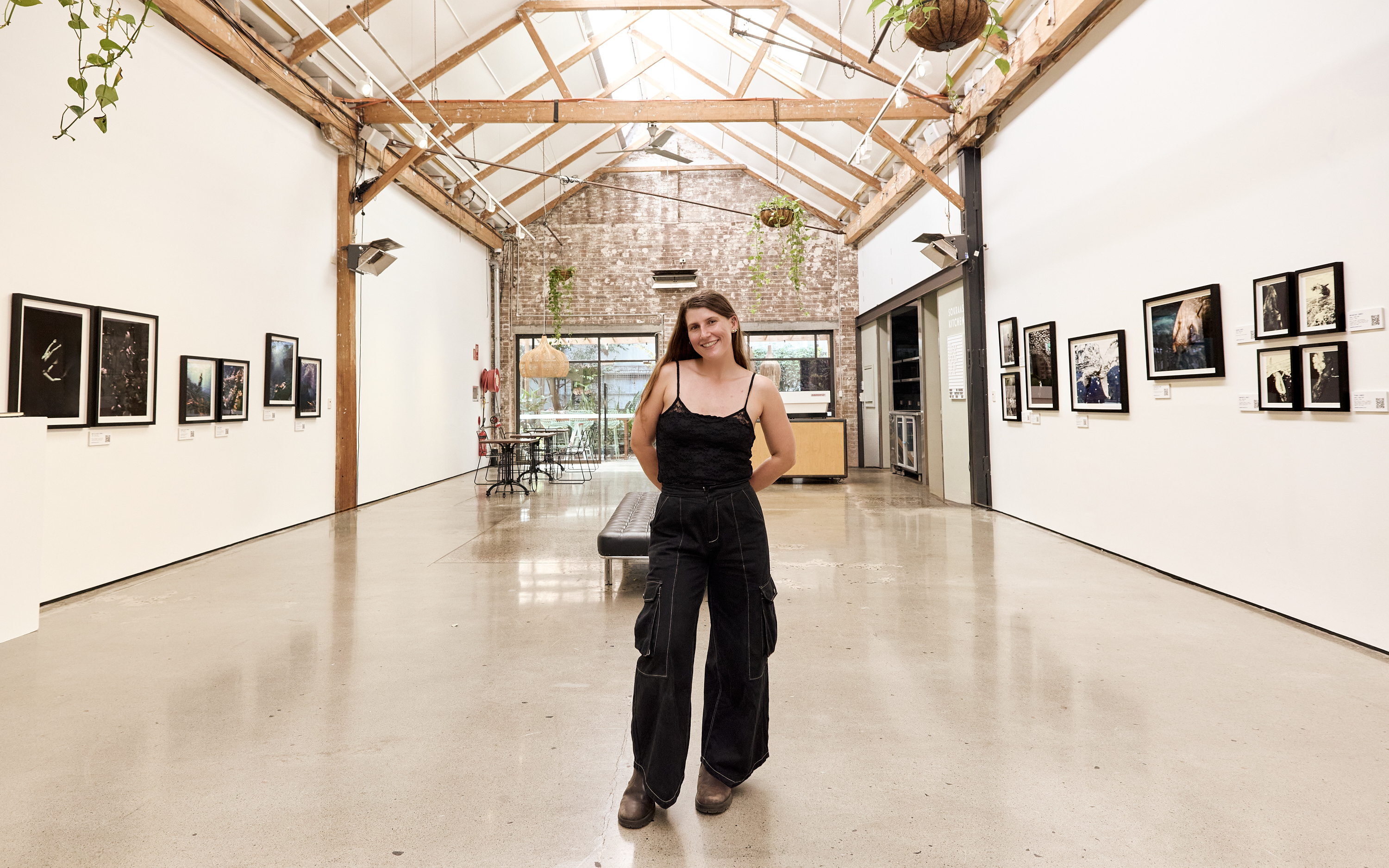 Maddison at her Breathold exhibition at Lunar Studios. Image: Daine Mashiri