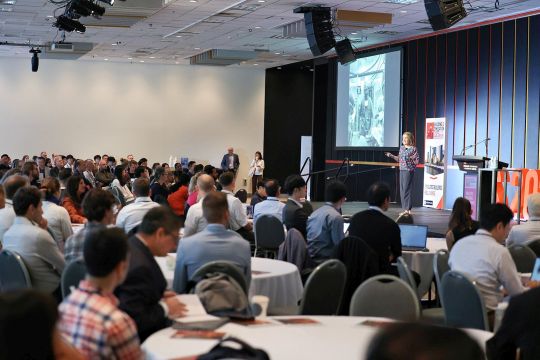 The huge turnout at Building Simulation 2025 in Brisbane.