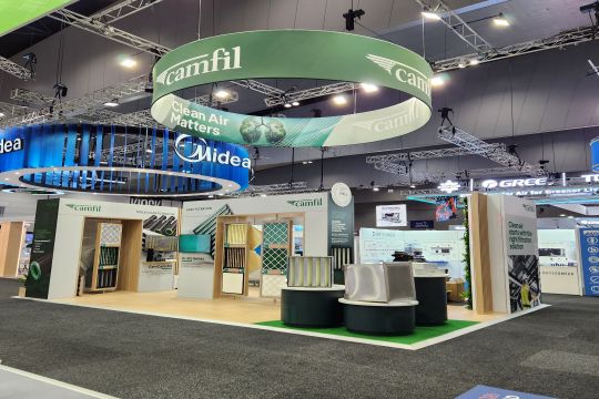 The stand featured premium HEPA and molecular filtration solutions.