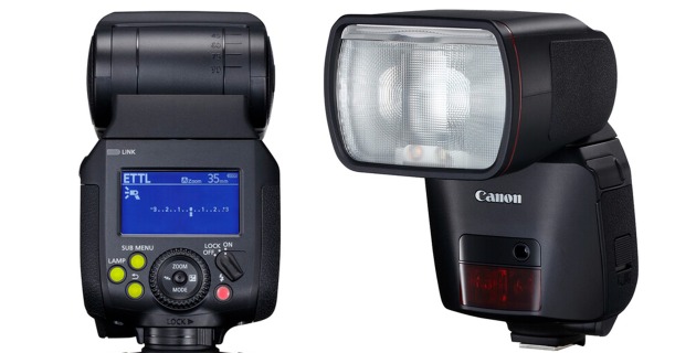 The new EL-1 ver.2. It's a bit chunkier than your average speedlite and weighs in at 671g with battery. Image: Canon/supplied