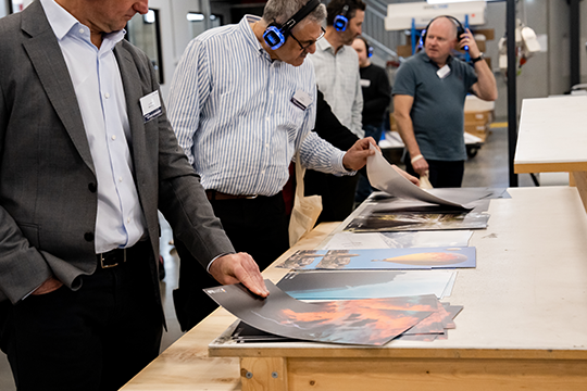 Highlights of printing capabilities: Guests then donned headsets for guided express tours across the 7000m² facility