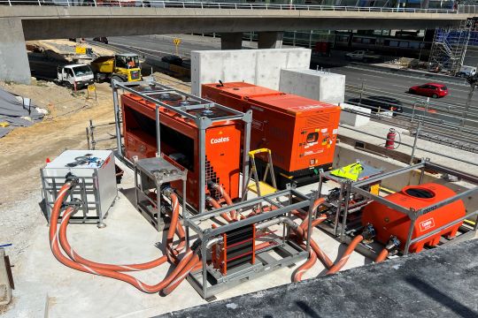 Coates bespoke cooling system combined chillers heat exchangers pumps and buffer tanks.