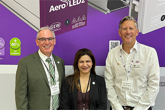 Exclusive ANZ distributor: (L-R) Chris Bodger and Sheetal Mishra of CS Graphics, with Marcus Greenbrook of GEW