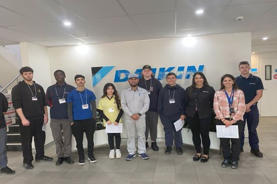 Students participating in the HVACR Immersion Day tour.