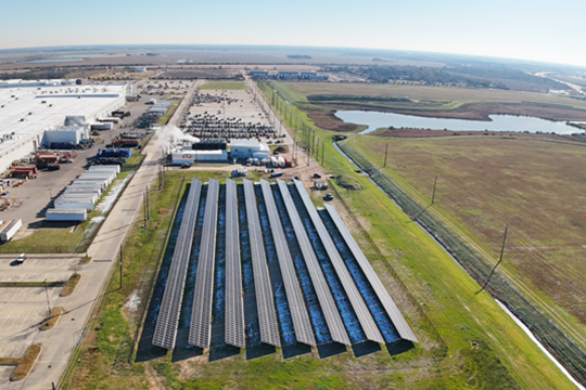 Bird's eye view of the solar installed at Daikin's Texas site.