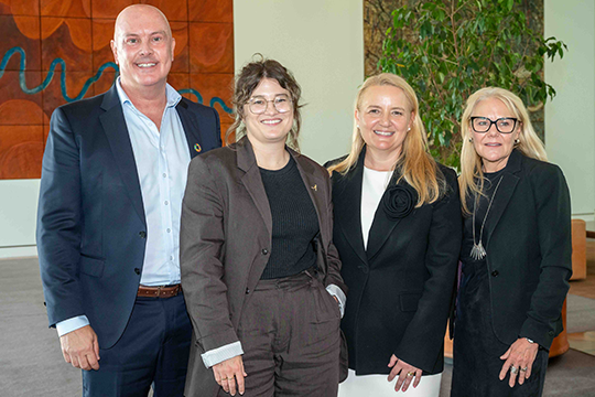 Future-proofing Australian fashion: (l-r) Craig Heckenberg, Epson ANZ MD; Samantha Delgos, AFC GM; Marianne Perkovic, AFC executive chair; and Priscilla Dickason, Epson ANZ corporate marketing manager