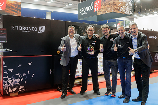 Top honours: Agfa has been recognised at the EDP Awards 2026 for its Jeti Bronco H3300 HS hybrid printer