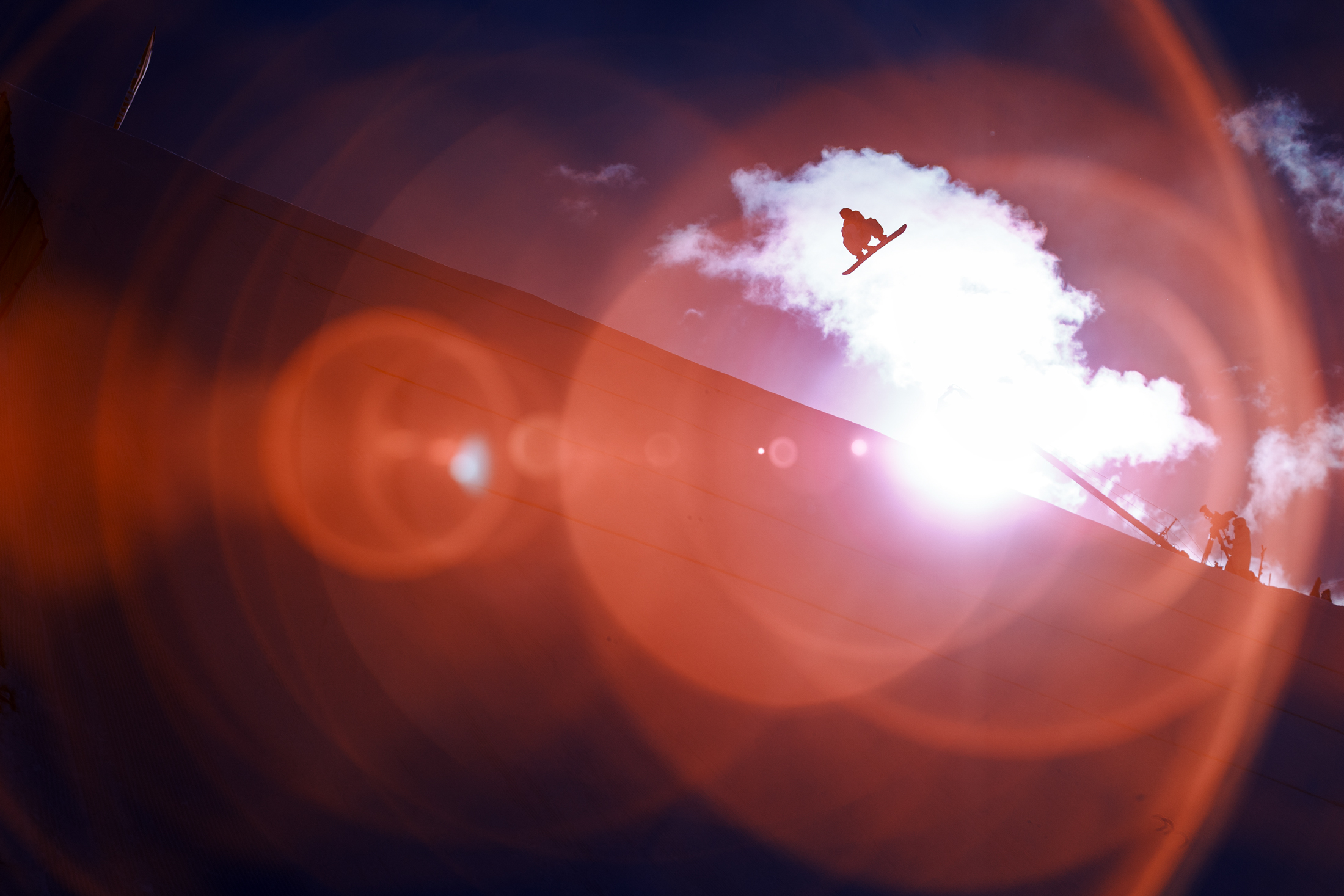 Infrared - Milano Cortina 2026 Winter OlympicsLIVIGNO, ITALY - FEBRUARY 15: (EDITORS NOTE: An infrared camera in combination with on-camera filter was used to create this image.) An athlete competes in the Men's Snowboard Slopestyle Qualification on day nine of the Milano Cortina 2026 Winter Olympic games at Livigno Snow Park on February 15, 2026 in Livigno, Italy. 