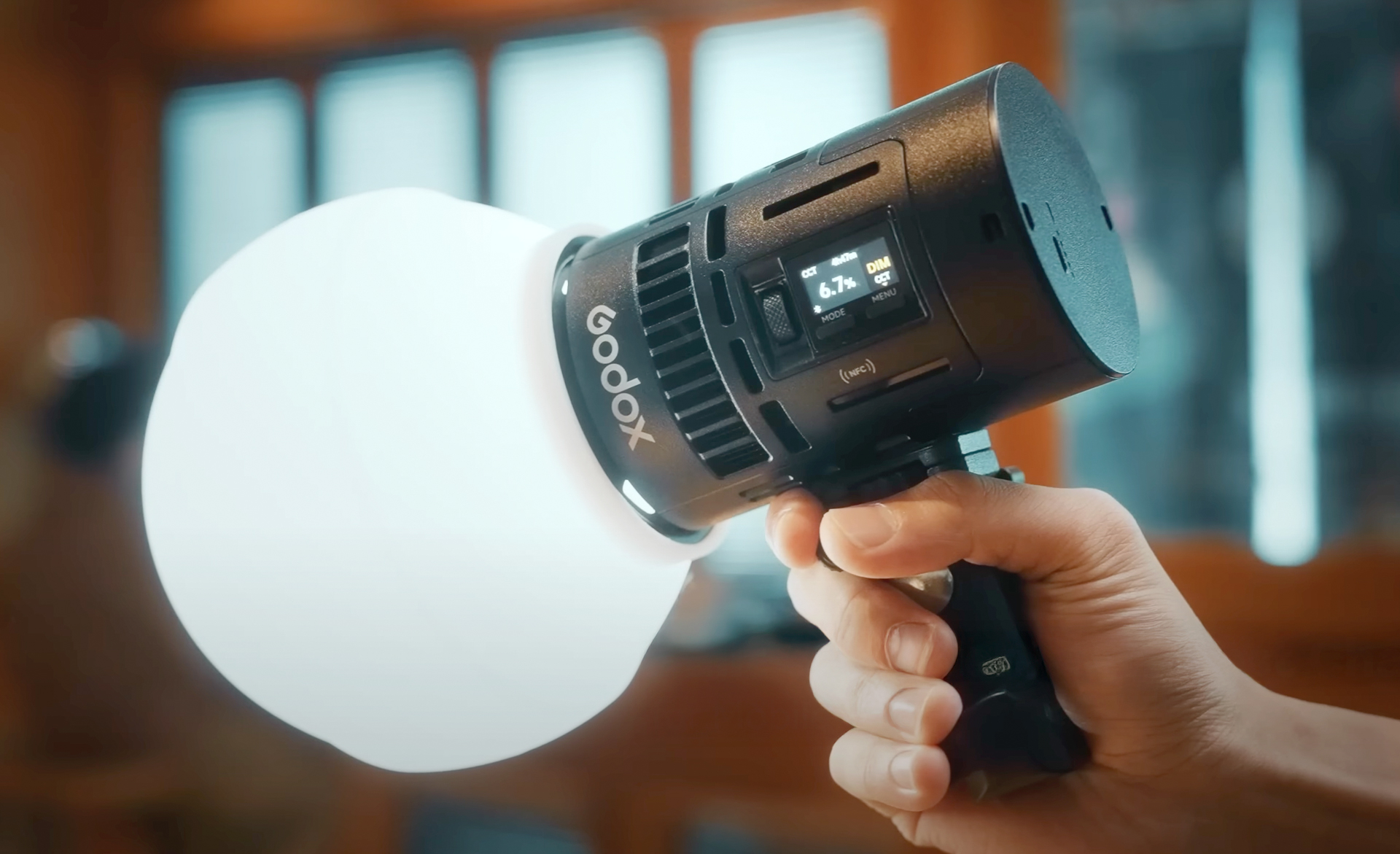 The extremely compact Godox RS60Bi 60W Bi-Colour LED can run by mains, USB-C, built in batteries, or even NPF or V-Mount. While 60W may not seem like a lot, if you are shooting with primes indoors, it can add plenty of light. Also you can easily put three or four in a backpack. Photo: Tim Levy