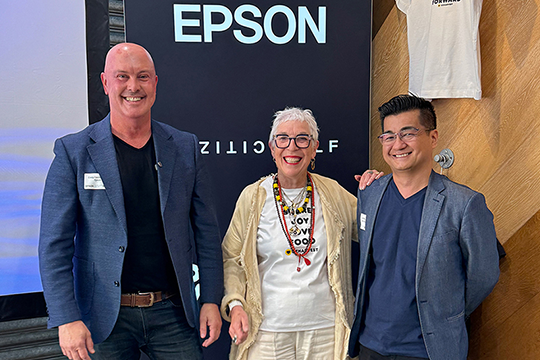 Smarter, sustainable fashion: Epson's Craig Heckenberg, OzHarvest's Ronni Kahn, and Citizen Wolf's Eric Phu