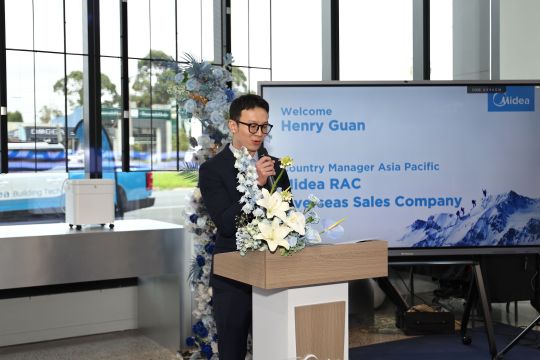 Midea residential air conditioning country manager, Henry Guan, at the opening.