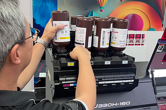 New to Mimaki&rsquo;s ink lineup: The ELS UV curable inks have been incorporated with the newly released UJ330H-160 hybrid UV printer