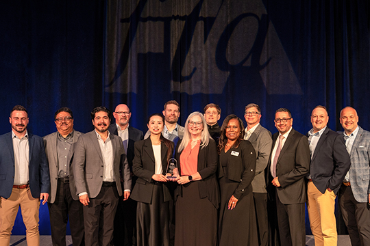 Advancing flexographic printing: The Miraclon team accepting their FTA Award for its Flexcel Prime Plate