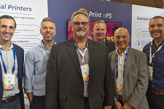 Ball & Doggett brings the ePS Nubium MIS to Australia: (l-r) are Rob Brussolo, GM, Sign, Display and Digital, Ball & Doggett; Daniel Aloi, Nick Benkovic, Brad Hall, Dan Vertachnik, and Lee Ward, all from eProductivity Software