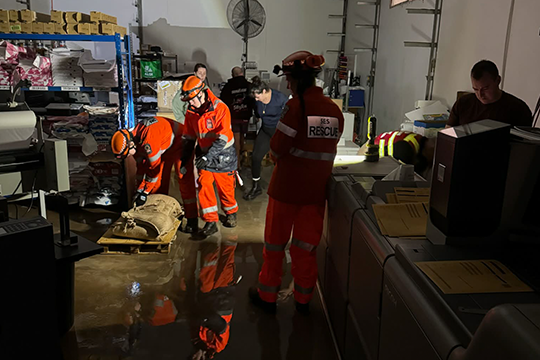 Challenging times: Print City had been hit by a major flooding event after a heavy rainstorm, leaving a number its machines impacted