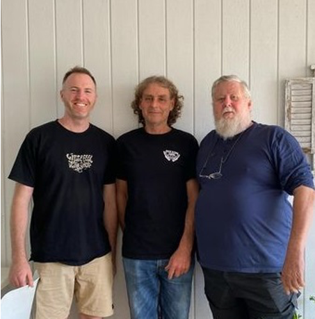 From left: Michael and Matthew Johns with Jason Polentas