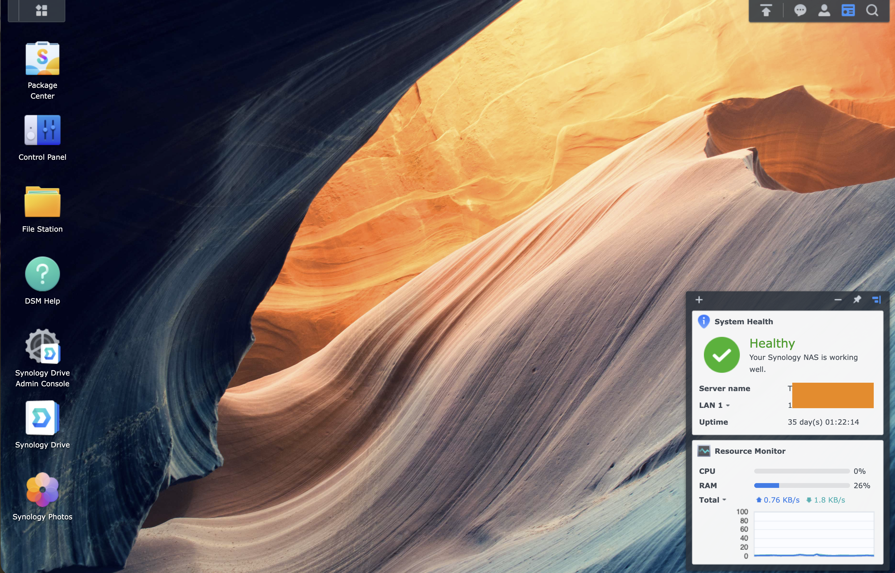 The interface within the browser is a desktop environment with it's own propriety DSM software & apps. Image: Tim Levy