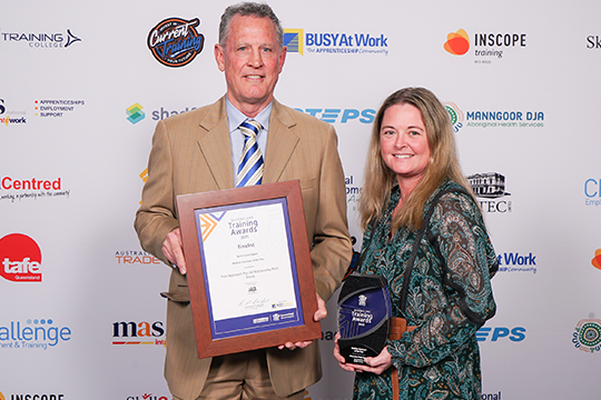 Medium Employer of the Year: (l-r) Eckersley Print Group's Tom Eckersley, managing director, and Kylie Ariss, sales manager