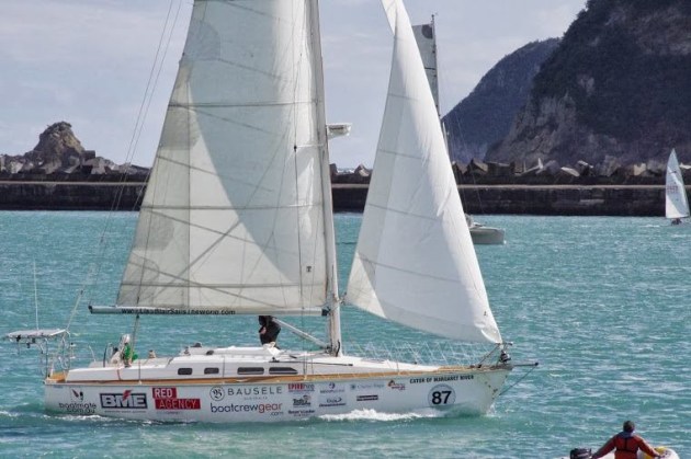 Lisa Blair at the start of the 2013 Solo Tasman Race.