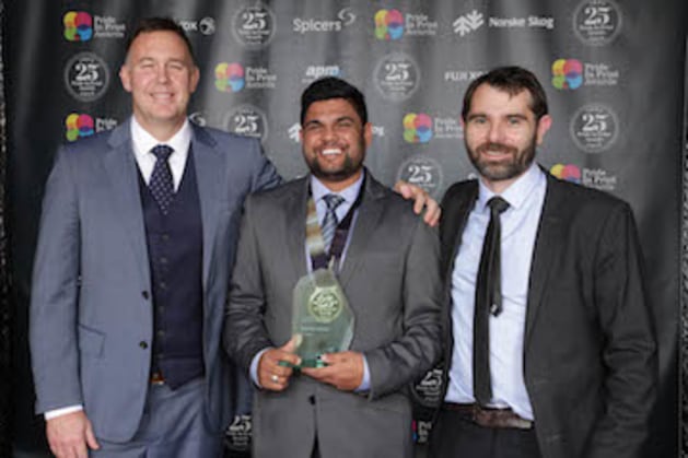 (l-r) Guy Phillips, Dilanka Attale and Andrew Thomson from Kiwi Labels.