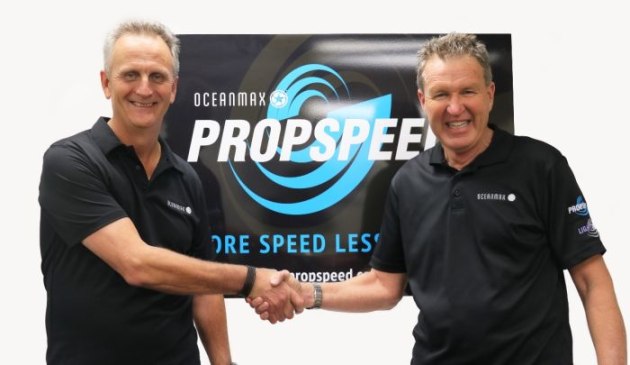 New OceanMax CEO Chris Baird with former CEO Clint Jones, who assumes the role of President of International Sales.