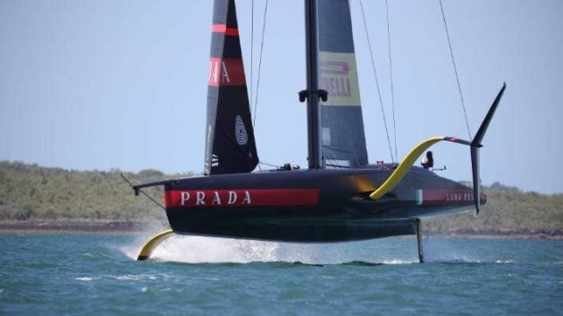 Luna Rossa's backstays in full display on day one of the Prada Cup in Auckland. Photo RICKY WILSON/STUFF.