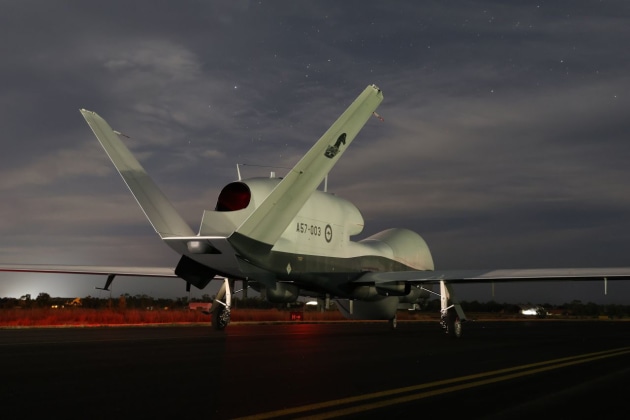 One of the MQ-Tritons at RAAF Base Tindal.

Credit: Defence