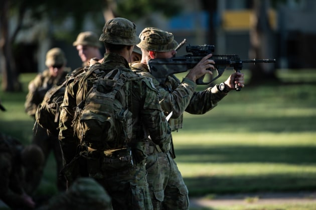 Australian Army soldiers from the 6th Battalion, Royal Australian Regiment, conduct a weapon clearance drill before combat shooting training at Gallipoli Barracks, Brisbane.

Credit: Defence / PTE Jacob Hilton