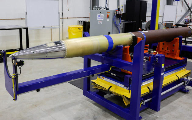 Guided Multiple Launch Rocket System missile at the Missile Assembly facility at Port Wakefield in South Australia.

Credit: Kym Smith / Defence